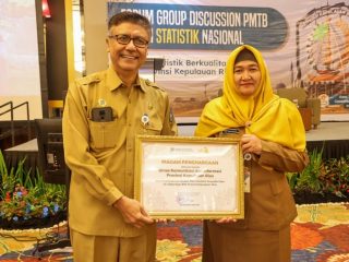 Diskominfo dan Barenlitbang Provinsi Kepri menerima penghargaan dari BPS Kepri